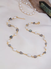 Labradorite & Pearl  Collier